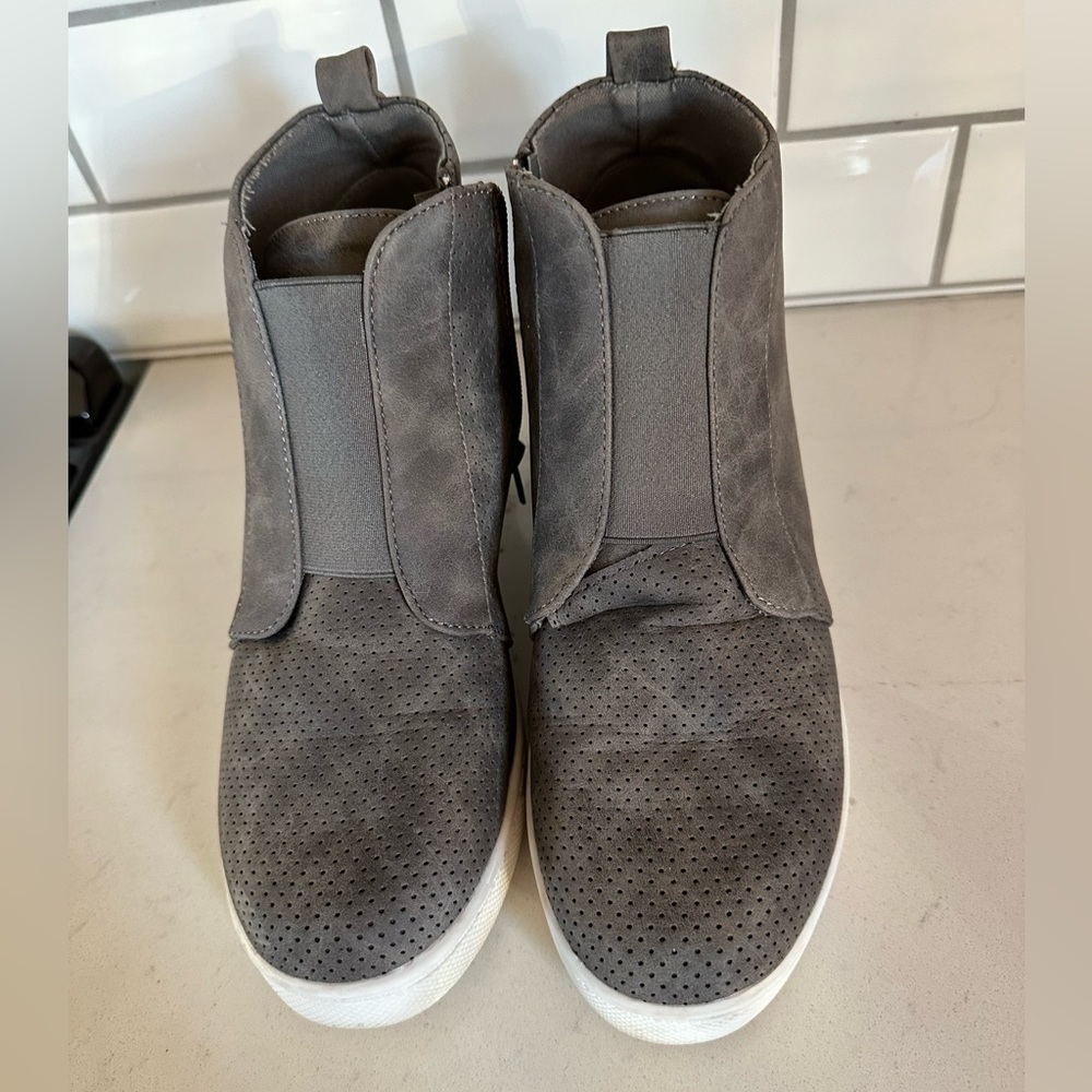 Zip Up Wedge Sneakers